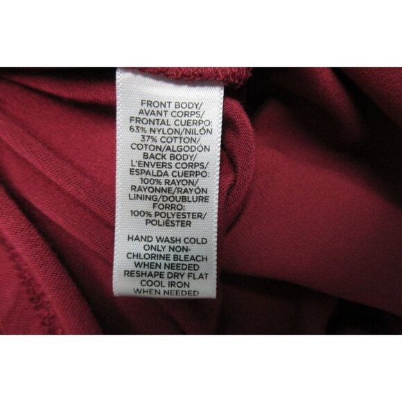 Ann Taylor LOFT Tank Top Women Size Large Wine Red Floral Crochet Overlay Lined - Picture 6 of 6